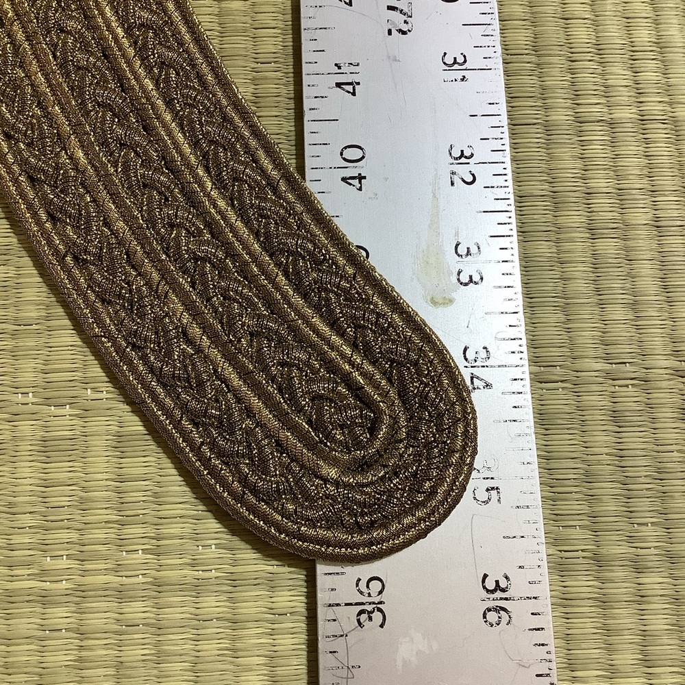 Collezione New York Gold Braided Belt Woven Metallic Belt with Round Buckle - Picture 6 of 7